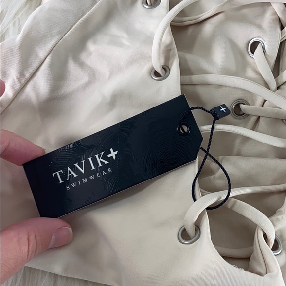 Tavik NWT Monahan Nude Lace Up One Piece Swimsuit - Picture 8 of 10